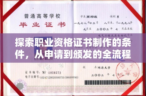 绥滨探索职业资格证书制作的条件，从申请到颁发的全流程解析
